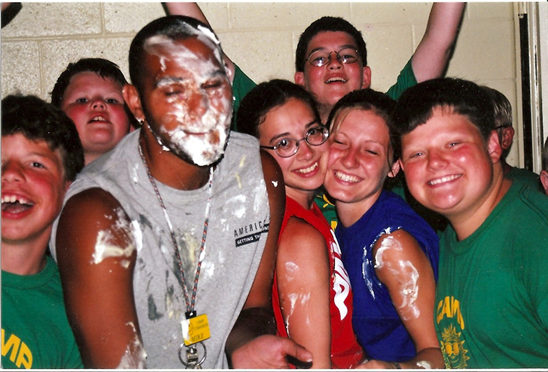 campers making messes with camp staff