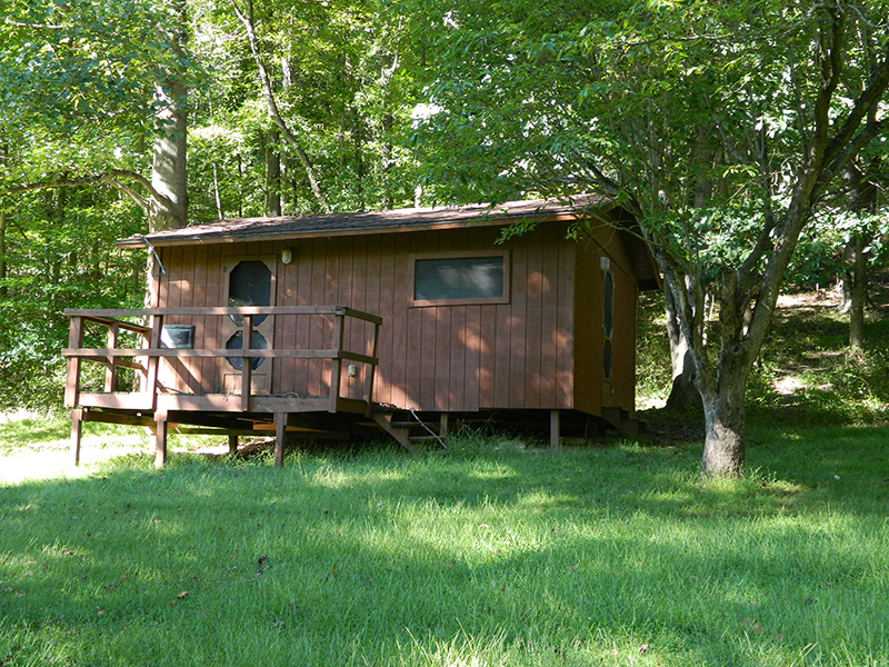outdoor cabin in the woods
